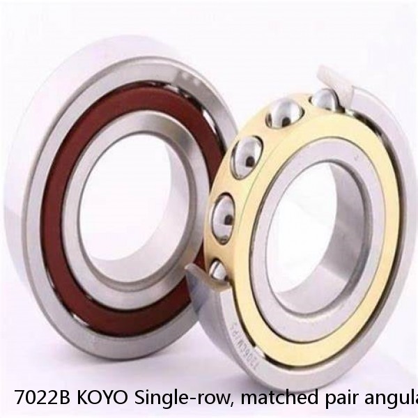 7022B KOYO Single-row, matched pair angular contact ball bearings #1 image